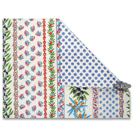 French Provencal placemat - Acrylic coated cotton - Spill-proof - Reversible - Olives cream | Le Cluny