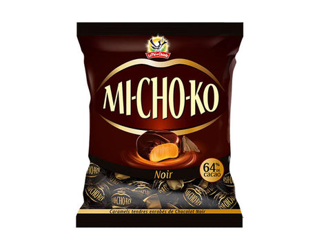 Micho-Ko chocolate caramel package on a white background