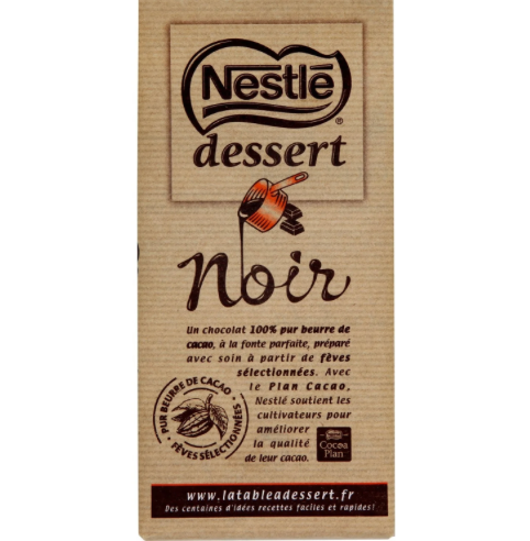 Nestle dessert Noir chocolate packaging on a white background