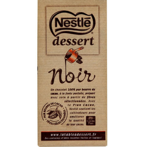 Nestle dessert Noir chocolate packaging on a white background
