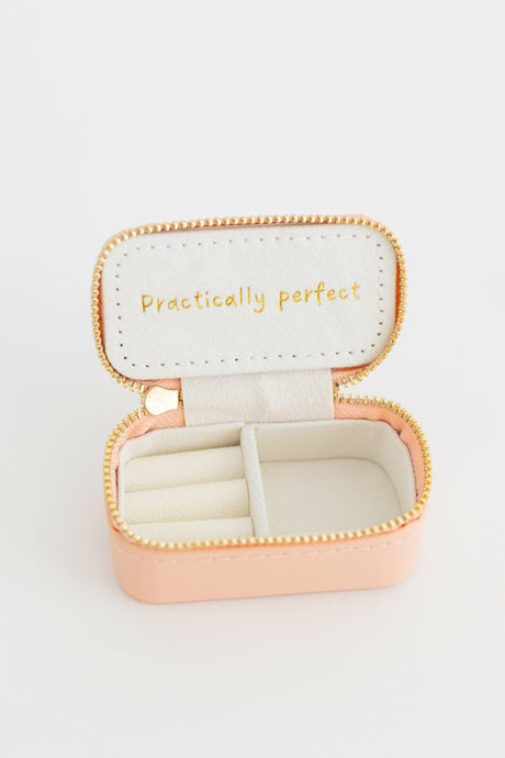 "Happy thoughts" mini travel jewelry case