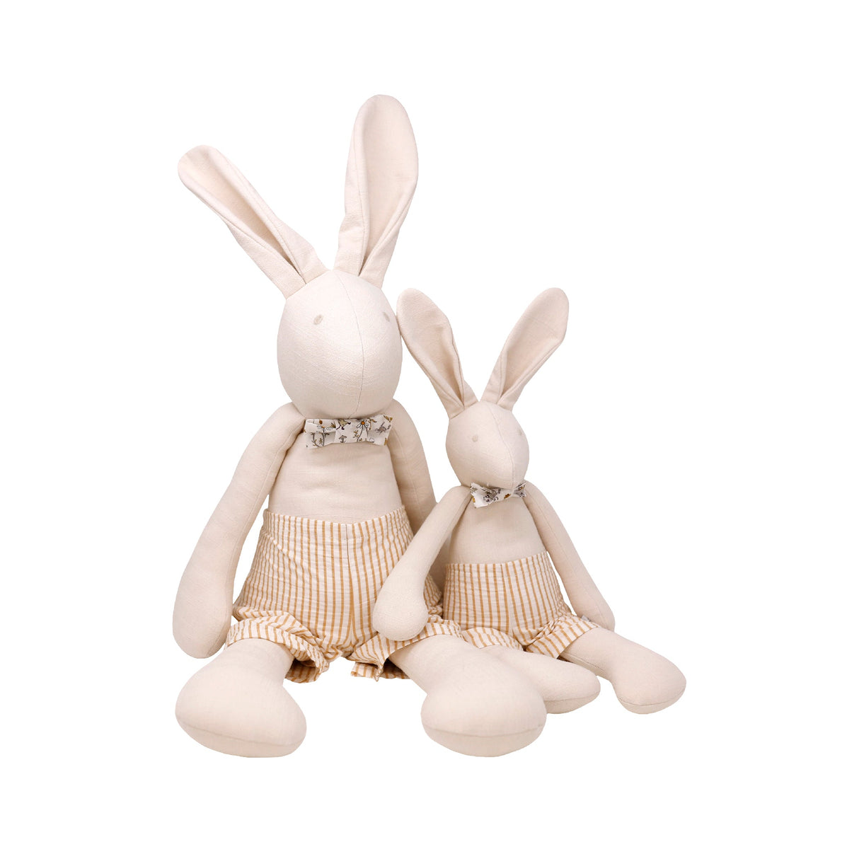 Arthus The Rabbit | Beige-Striped Linen Pants