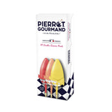 Pierrot Gourmand lollipops packaging with colorful ice cream cones on a white background