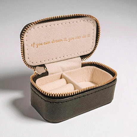 "Happy thoughts" mini travel jewelry case