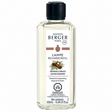A 500ml bottle of Maison Berger Paris Lampe Recharge/Refill in the Heavenly Spruce scent, featuring a clear glass bottle with a black cap and a white label with brown and black text.