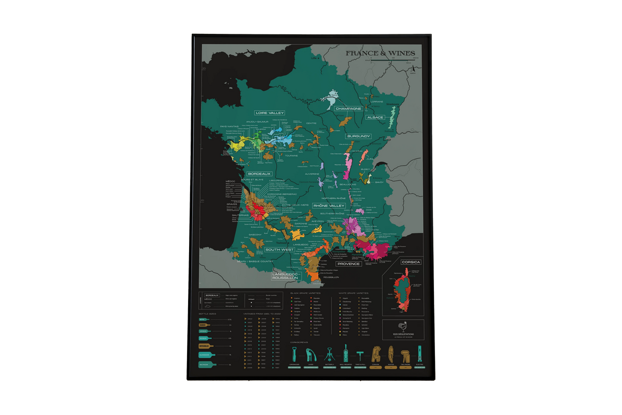 Scratch-off Wine Map - France