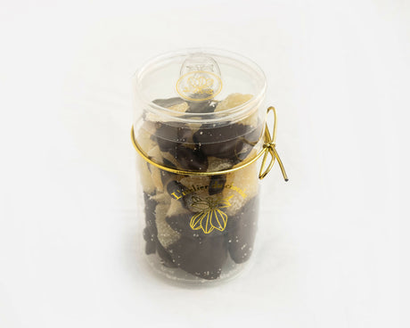 Ginger confit dipped in dark chocolate