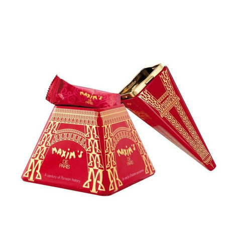 Maxim's de Paris - Eiffel Tower Tin Box Filled with Milk chocolate covered Crispy Crepes