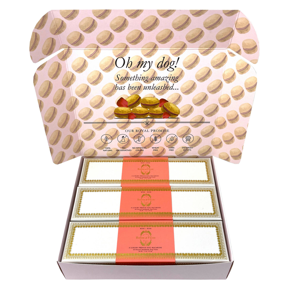 Combo Gift Pack of Dog Macarons (3 boxes of 6 units)