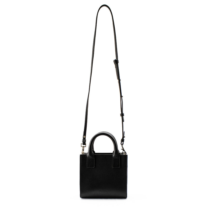 Kube - Black Leather Shoulder Handbag