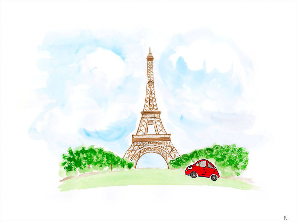 Pauline Lévêque illustration - Tour Eiffel (Beep Beep in Paris)