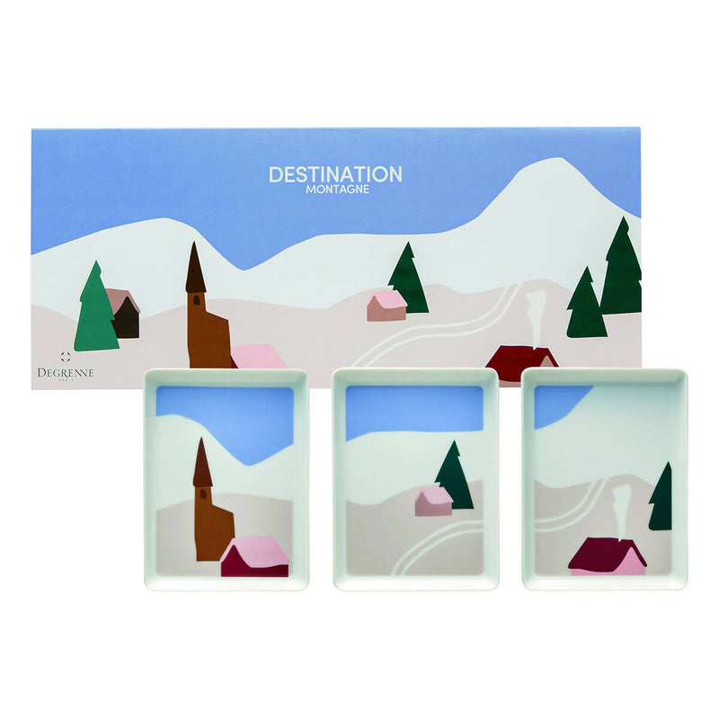DESTINATION MONTAGNE -Gift Box 3 Small Plates/Trays