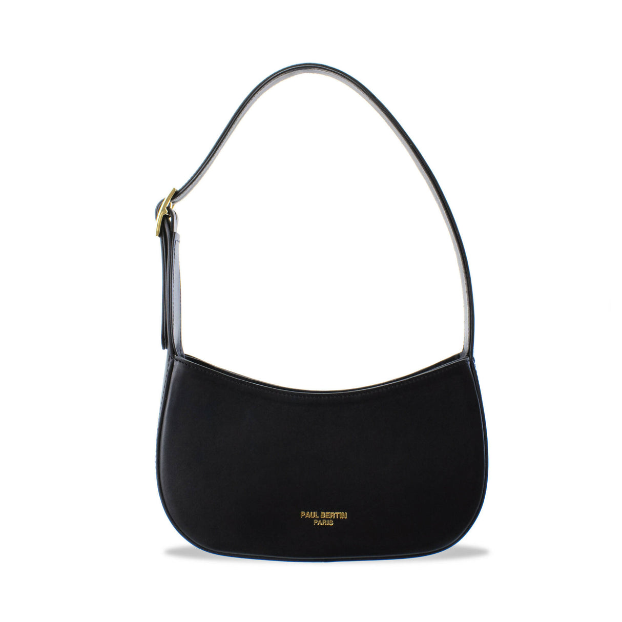 Bobo - Black leather baguette handbag