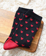 Red hearts pattern - Thérèse socks