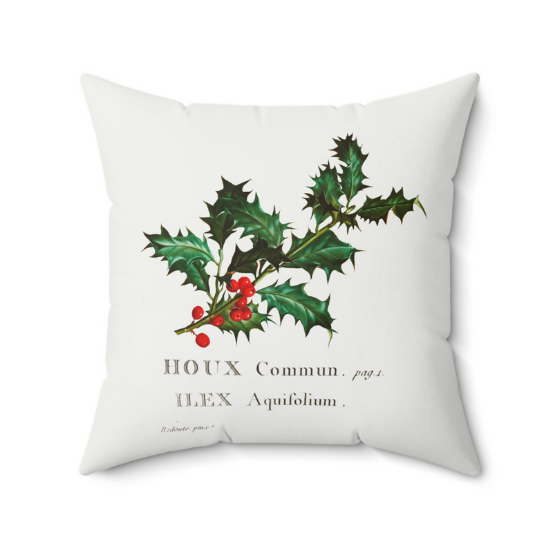 Holly Christmas pillow
