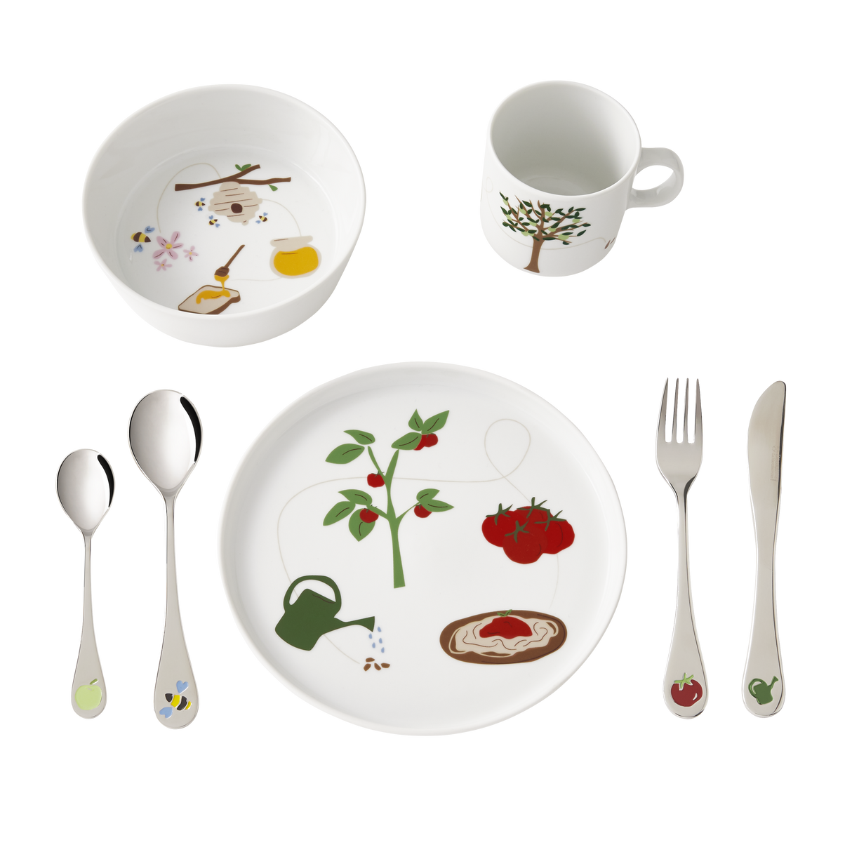 EVEIL GOURMAND 7 pieces tableware and cutlery children gift box