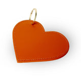 orange leather heart-shaped keychain
