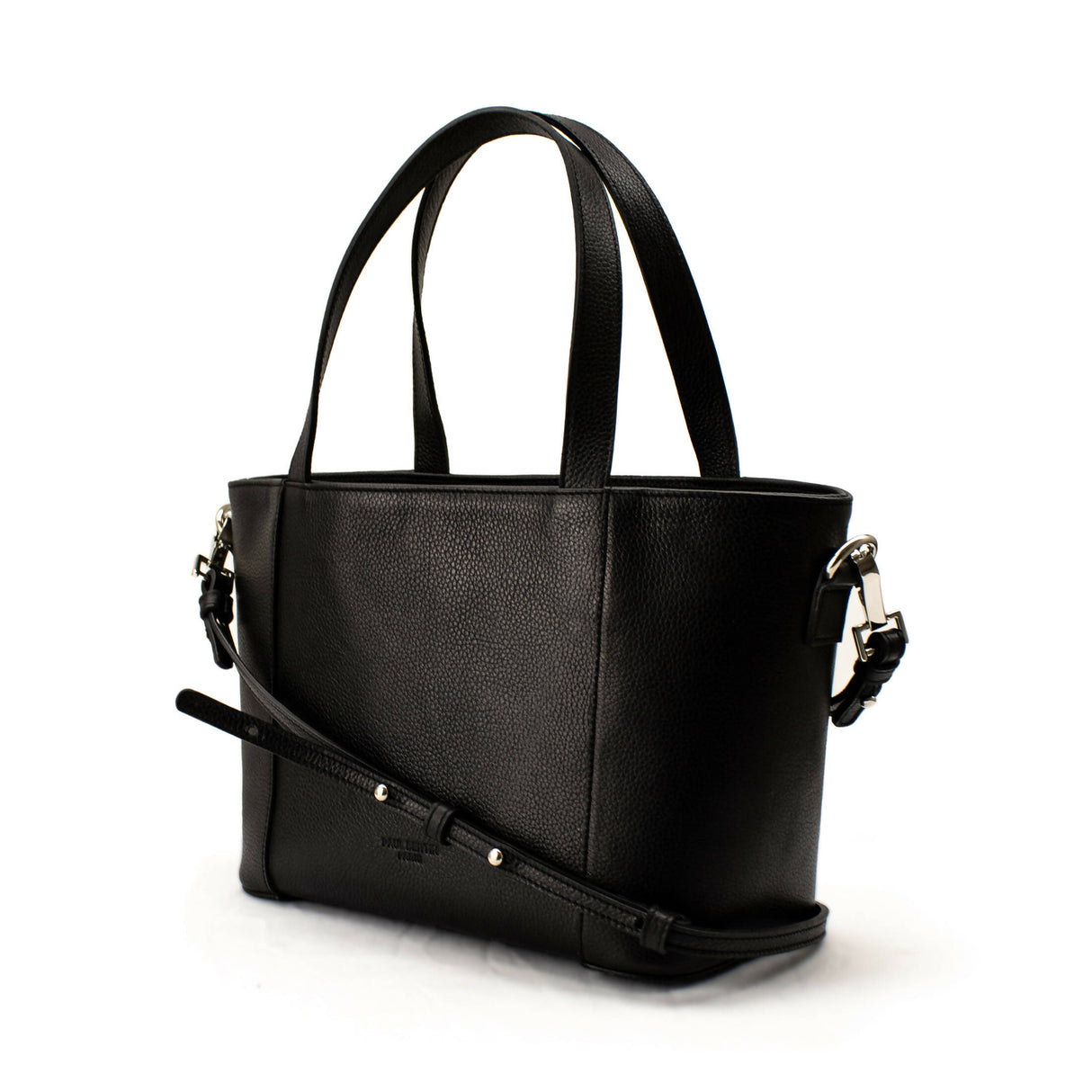 Suzanne S - Grained Black Leather Tote Bag