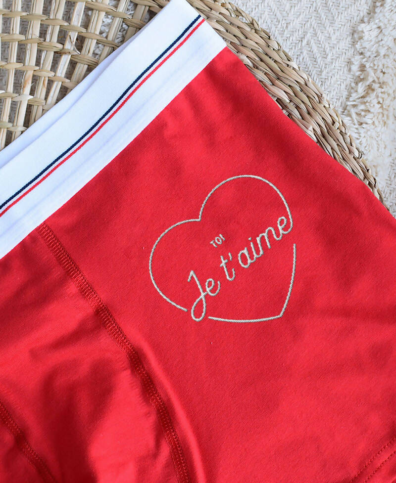 Embroidered Boxer - Je t'aime toi - I love YOU