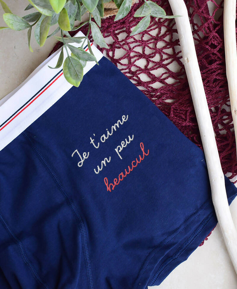 Embroidered Boxer - Je t'aime un peu - Beaucul