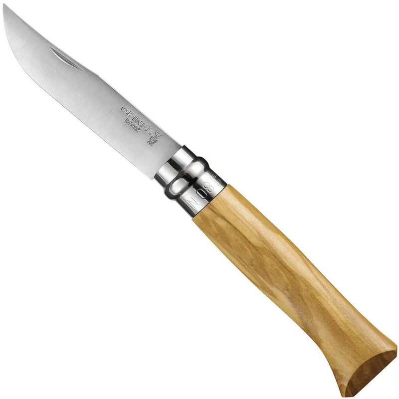 Opinel - No.08 Olive Wood Folding Knife with Sheath