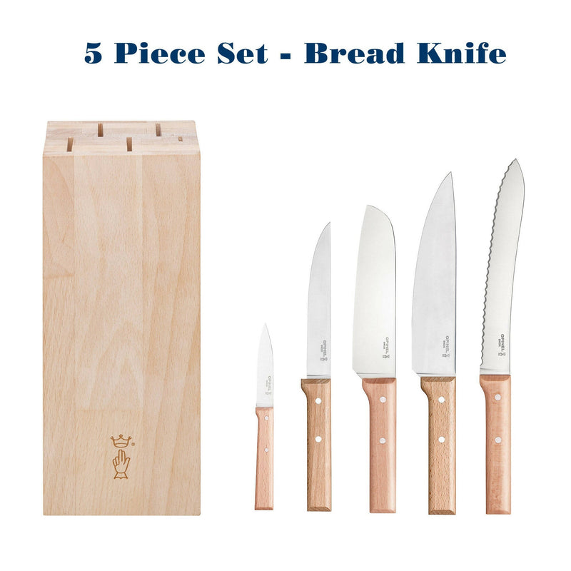 Opinel - Parallele 5 Piece Chef Knife Set with Block
