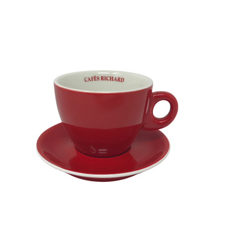 Red Cappuccino Cup and Saucer by Cafés Richard
