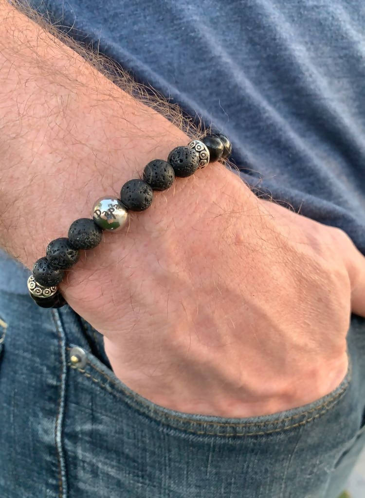 Papa lava bead bracelet