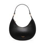 Moon - Half-moon black leather handbag