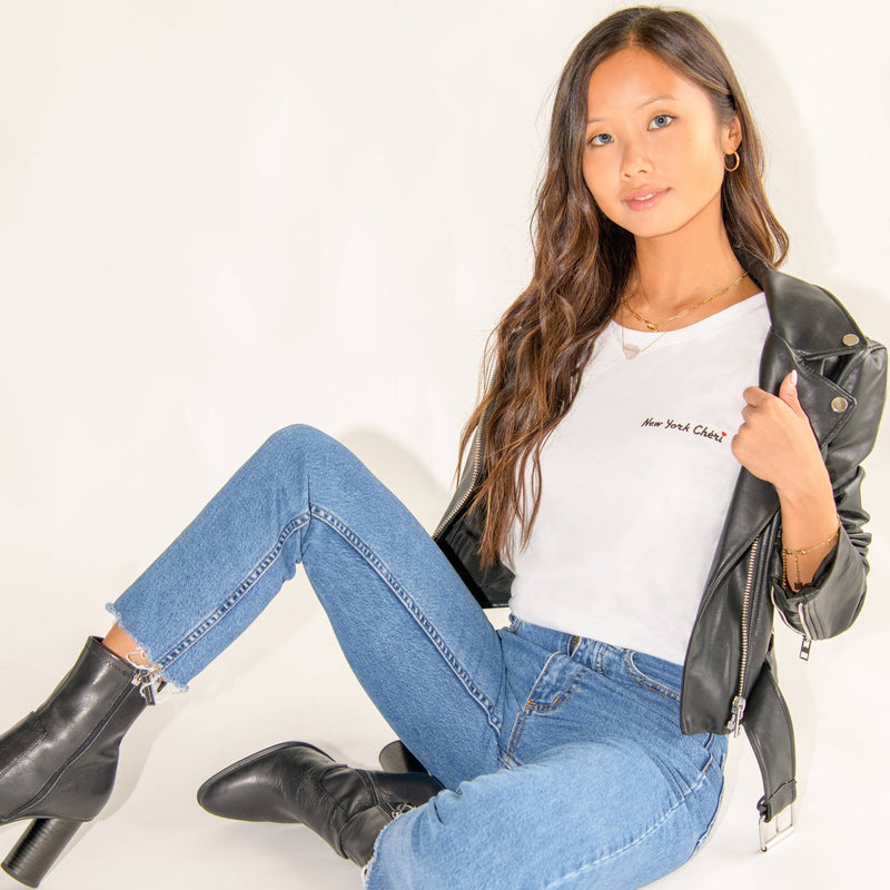 Woman White T-Shirt - New York Cheri