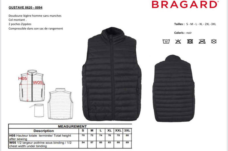 Size chart - Vest