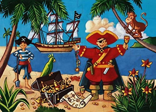 Puzzle Silhouette Pirate and Treasure- Djeco