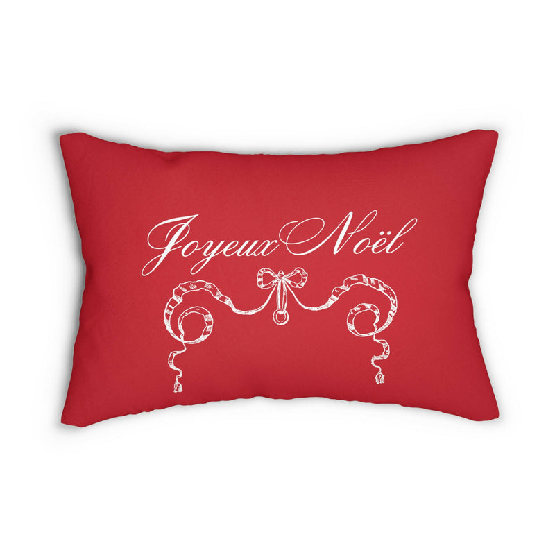 French Country Cottage Christmas Lumbar Pillow
