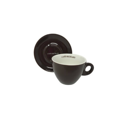 Black Cappuccino Cup and plate by Café Richard
