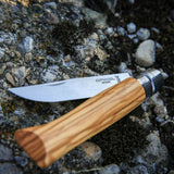 Opinel - No.08 Olive Wood Folding Knife with Sheath