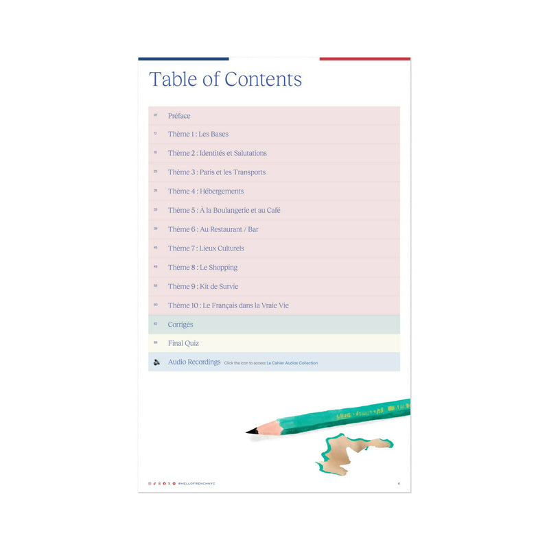 Le Cahier: French Essential Exercises for Beginners