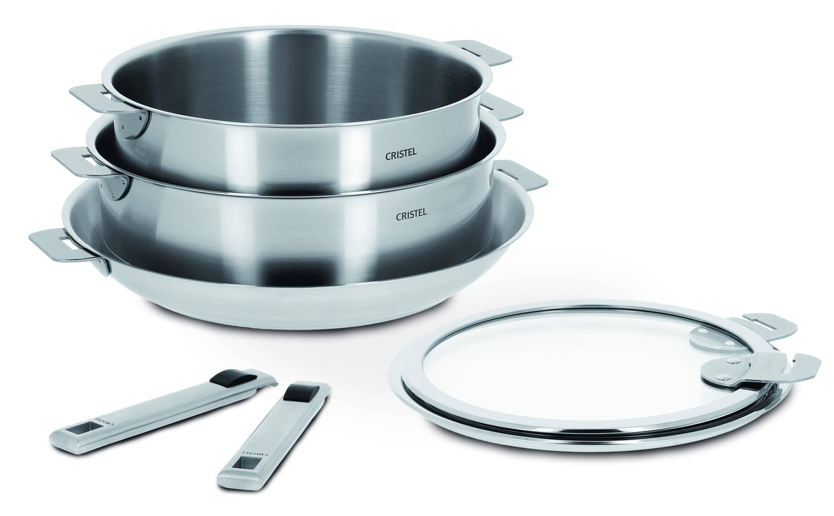 Full set of Strate 7 Piece Cookware Set (Stainless-Steel) by Cristel