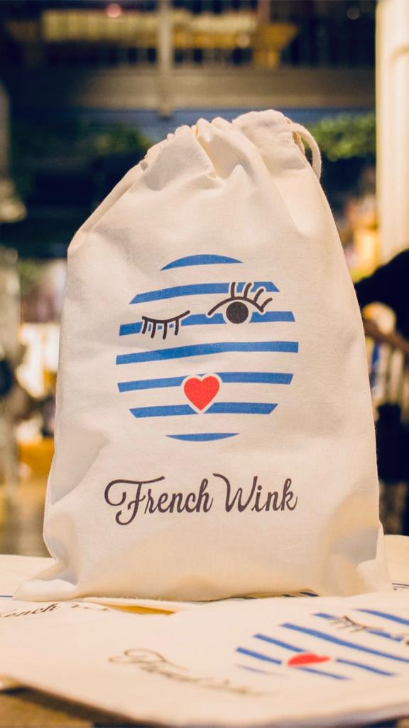 French Wink gift bag - cotton pouch