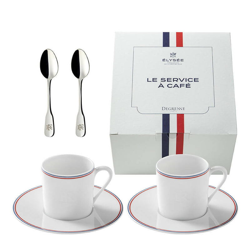 French Republic Gift Box - 2x Cups 2x Saucers 2x Moka Spoons