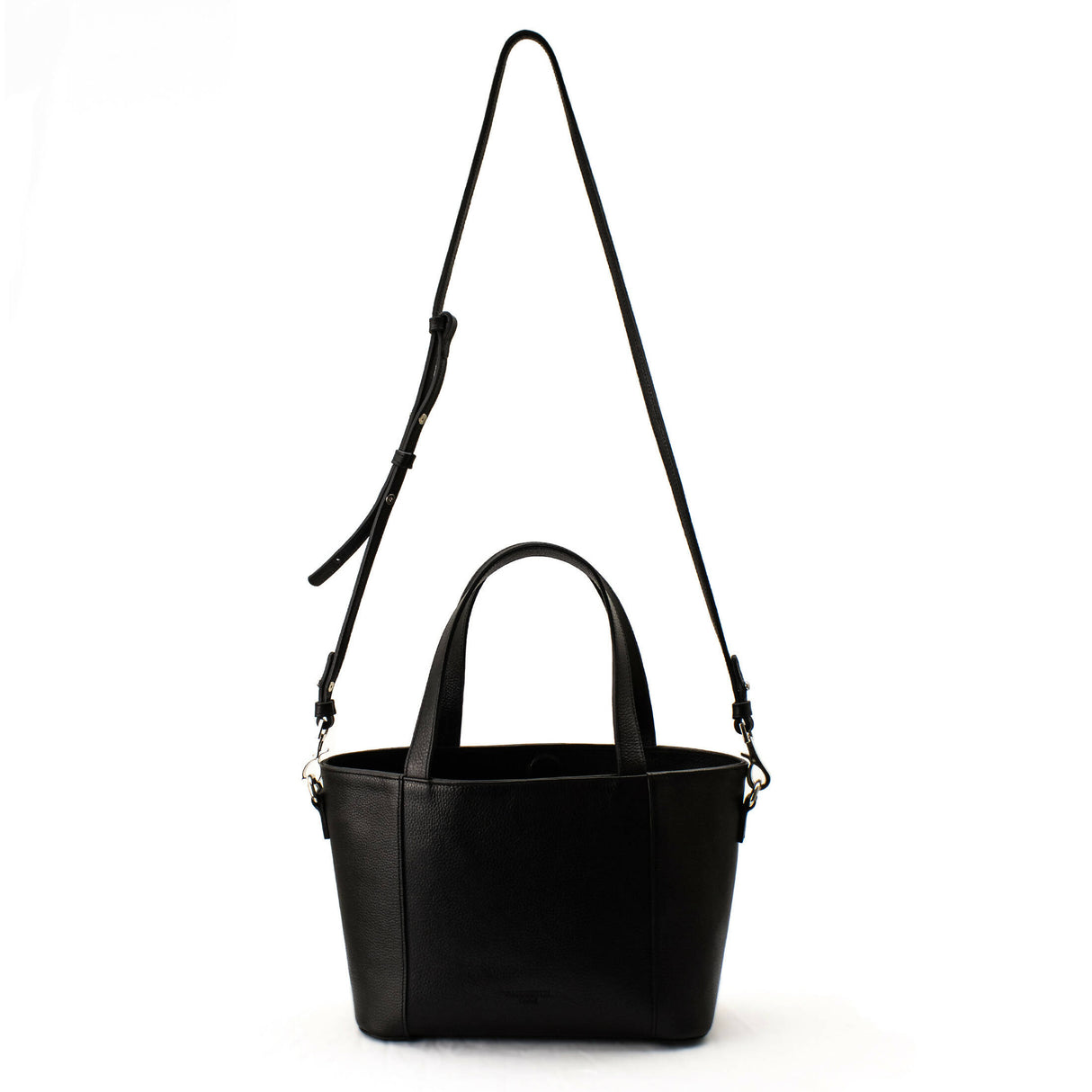 Suzanne S - Grained Black Leather Tote Bag