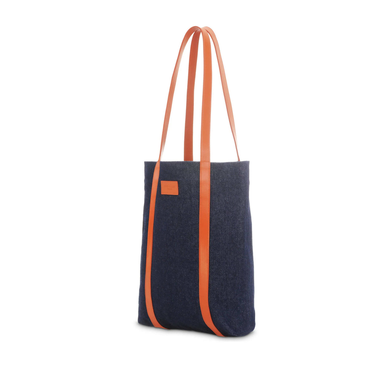 The Tote - Tote bag made from recycled denim with khaki orange finish we