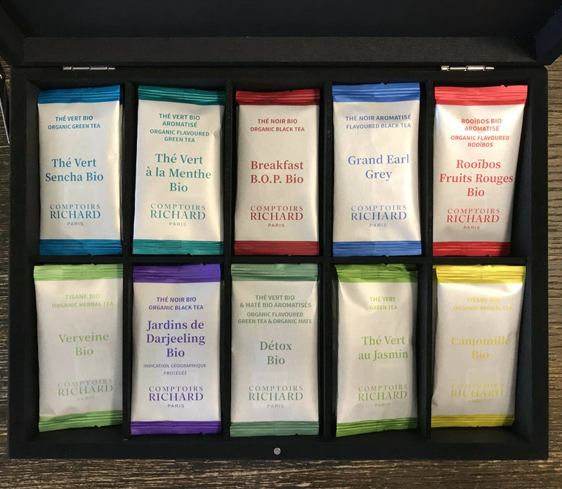 Tea - Paris Tea Box, 100 Tea Sachets with a Wooden Tea Box