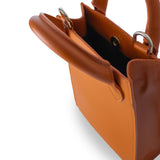 Ernest - Mini orange leather bag, phone holder
