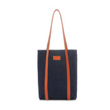 The Tote - Tote bag made from recycled denim with khaki orange finish we