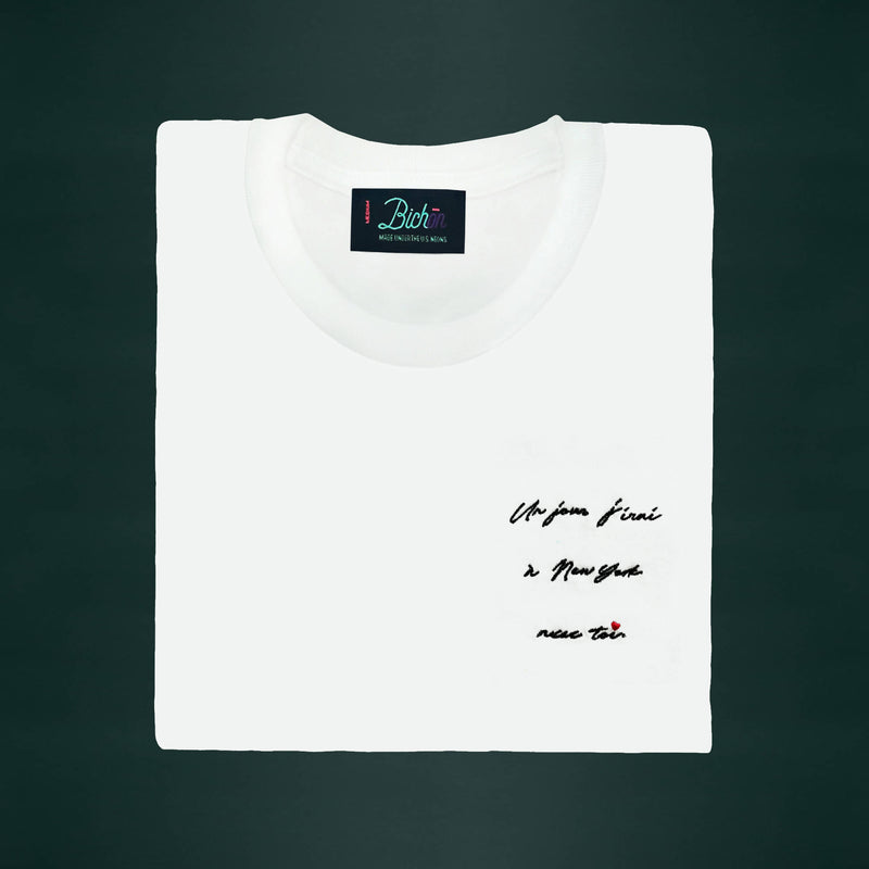 Unisex White T-Shirt - Un jour j&