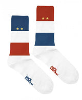 Les Super Francis socks - Blue White and Red with two golden embroidered stars