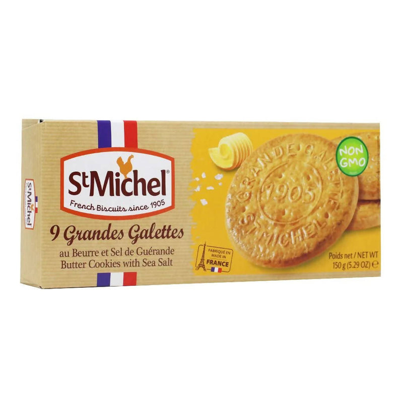 Large Butter Cookies with Sea Salt - St Michel