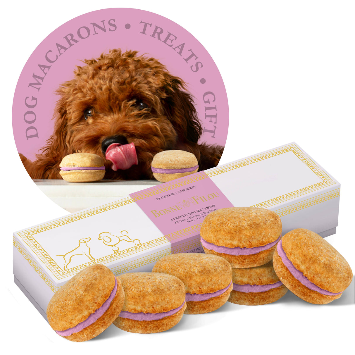 Dog Macarons - Box of 6 (Dog Treats | #1 Gift)